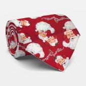 Cute Charming Santa Claus Kerstred Mannen Stropdas (Opgerold)