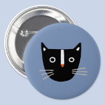 Cute chat<br><div class="desc">Un adorable chat noir et blanc sur un arrière - plan bleu moyen. Art original de Nic Squirrell.</div>