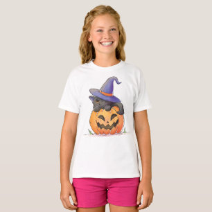 Cute Chat à l'Halloween Citrouille T-shirt
