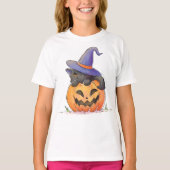 Cute Chat à l'Halloween Citrouille | T-shirt (Devant)