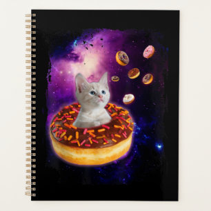 Cute Chat À L'Intérieur De Donut Dans L'Espace A