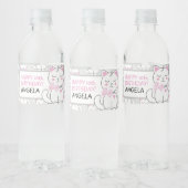 Cute Chat Anniversaire Fête Étiquette bouteille d' (Bouteilles)