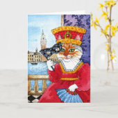 Cute Chat Anniversaire ou toute carte d'occasion (Fleur jaune)