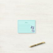 Cute Chat avec lignes Post-it Notes (Sur un bureau)
