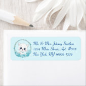 Cute Chat & Blue Star Balloon Thème Étiquette de a (En situation)