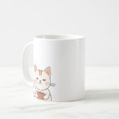 Cute Chat Boire du café Mug (Devant gauche)