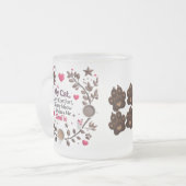 Cute Chat & Café Forêt Mug - Coeur rose (Devant gauche)
