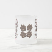 Cute Chat & Café Forêt Mug - Coeur rose (Centre)