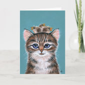 Cute chat chaton carte bébé oiseaux (Devant)