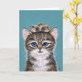 Cute chat chaton carte bébé oiseaux (Fleur jaune)