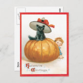 Cute Chat Dans La Carte Postale Vintage Casquette (Devant / Derrière)