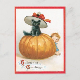 Cute Chat Dans La Carte Postale Vintage Casquette