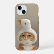 Cute Chat en Canard Casquette iPhone 15 Coque