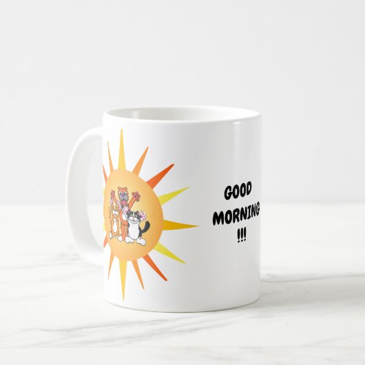 Cute chat et chien caricature Mug (Devant gauche)