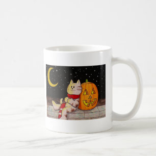 Cute Chat et Citrouille Halloween Mug avec votre n