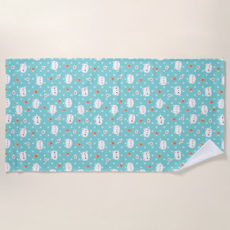 Cute Chat et crème glacée serviette Motif