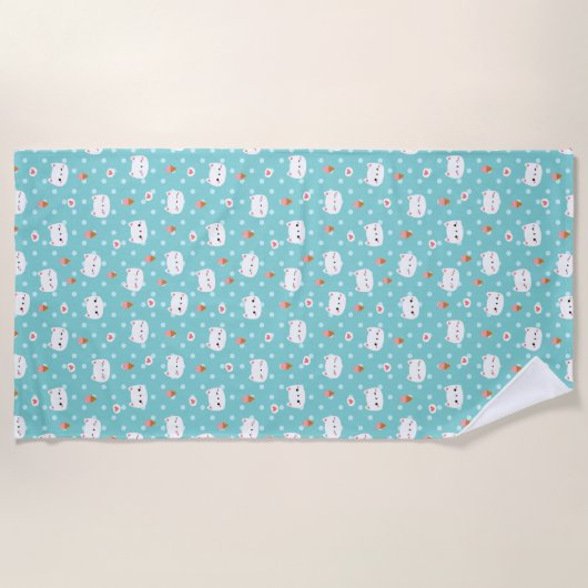 Cute Chat et crème glacée serviette Motif (Devant)