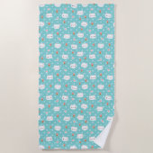 Cute Chat et crème glacée serviette Motif (Devant)
