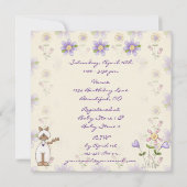 Cute Chat et Kitten Baby shower Invitation ~ Fille (Dos)