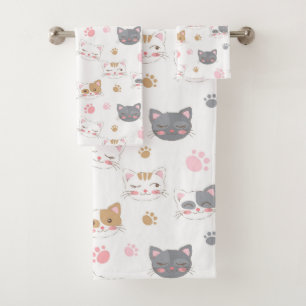 Cute chat face chats souriants motif