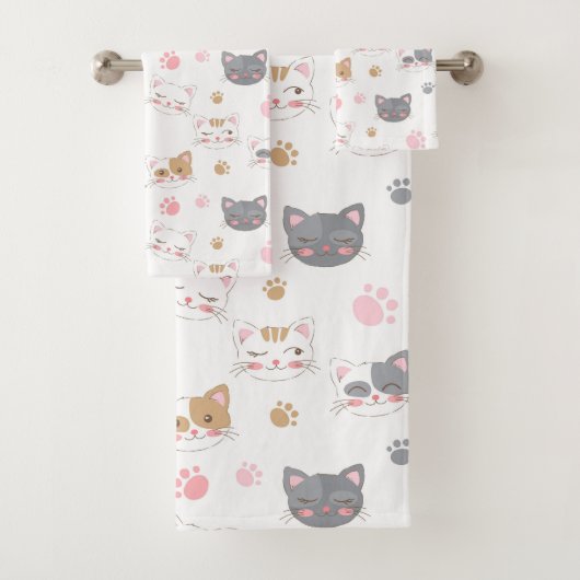 Cute chat face chats souriants motif (En situation)