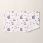 Cute chat face chats souriants motif (Serviette à main)