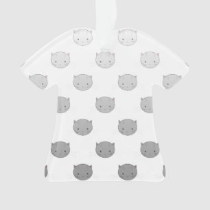 Cute Chat fait face à Motif gris