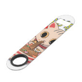 Cute chat japonais mange des nouilles avec des bag (Dos Angle)