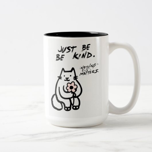 Cute Chat "Just Be Kind" Mug de café - Vibe Positi (Droit)