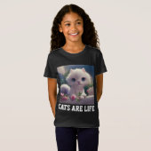 CUTE CHAT KITTEN ENFANTS FILLES T-SHIRT (Devant entier)