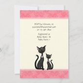 Cute Chat, Kitten et Coeurs Baby shower Invitation (Dos)