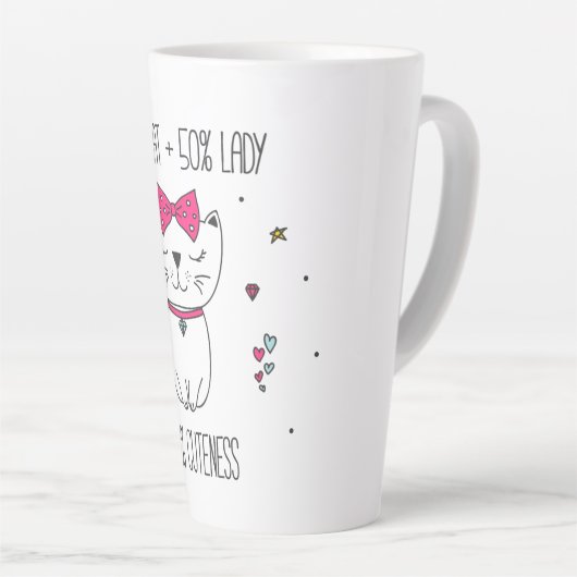 Cute chat Latte Mug (Angle droit)