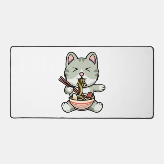Cute chat mangeant des nouilles soba dessin icône  (Recto)