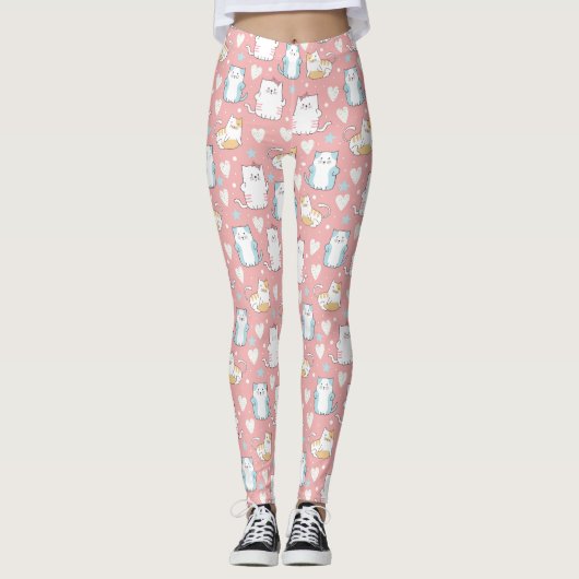 Cute Chat Motif Leggings (Devant)