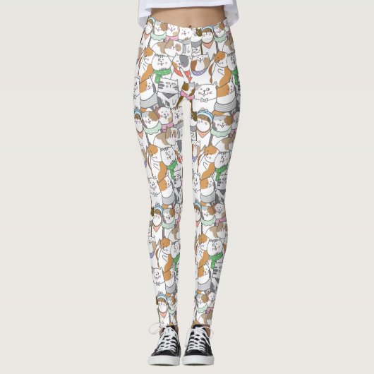 Cute Chat Motif Leggings (Devant)
