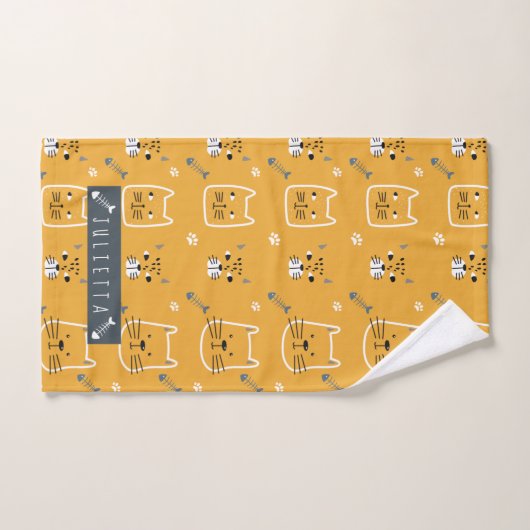 Cute chat Motif moderne (Serviette à main)