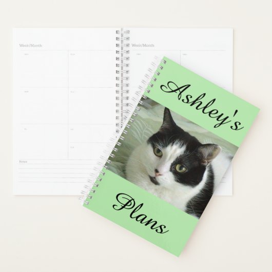 Cute chat noir et blanc Personnalisé (Devant avec enveloppe)