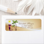 Cute Chat, Palmiers Étiquette de adresse- (En situation)