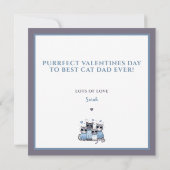 Cute Chat Saint Valentin Carte Chat Papa Bleu (Dos)