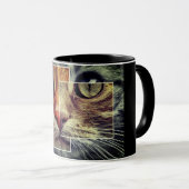 Cute Chat Visage Collage Mug (Devant droit)