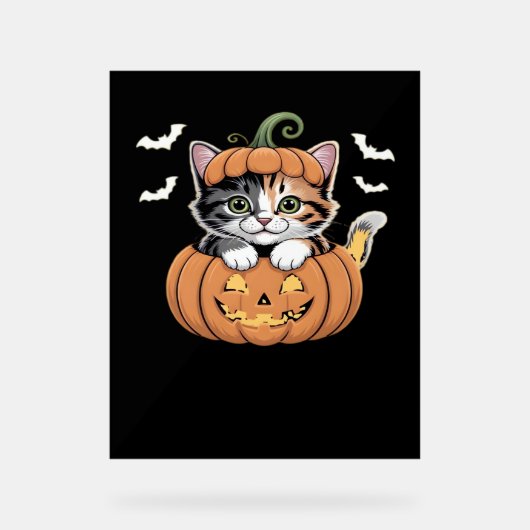 Cute chaton Halloween dans un T-shirt classique Ci (Recto)