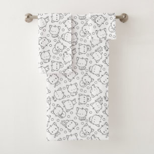 Cute chatons et pois noir et blanc