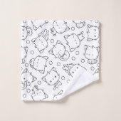 Cute chatons et pois noir et blanc (Gant de toilette)