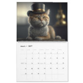 Cute Chats Avec Calendrier Casquette Cool (Mar 2027)