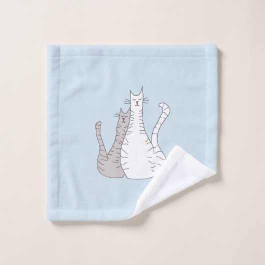 Cute chats bleu gris Motif (Gant de toilette)