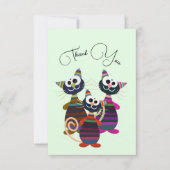 Cute chats colorés carte de remerciements (Devant)