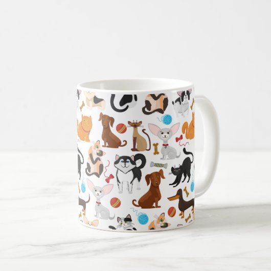 Cute Chats et Chiens Mug (Devant droit)