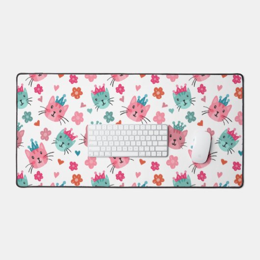 Cute Chats Fleurs Coeurs (Clavier et souris)