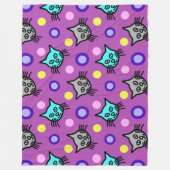Cute Chats Motif en Violet Grosse couverture en po (Devant)