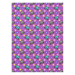 Cute Chats Motif en Violet Petite Nappe
